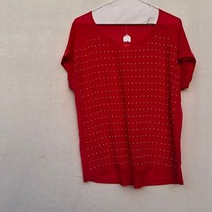 NWT UMGEE red embellished red blouse. Size S. Retails for $30